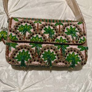 NEW Palm Tree Tassel Beaded Bag | Tropical Statement Bag